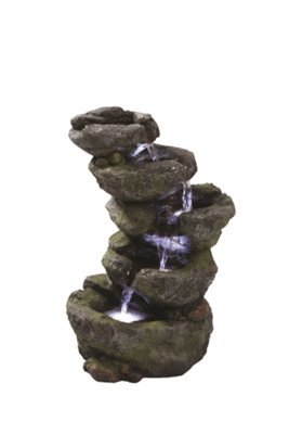 Aqua Creations Carolina Rock Falls Mains Plugin Powered Water Feature with Protective Cover