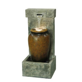 Aqua Creations Cascading Urn Mains Plugin Powered Water Feature with Protective Cover