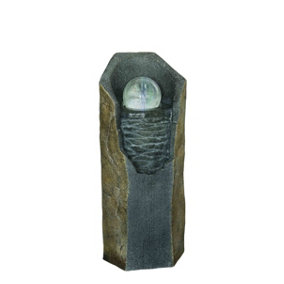 Aqua Creations Causeway Stone Crystal Ball Mains Plugin Powered Water Feature with Protective Cover