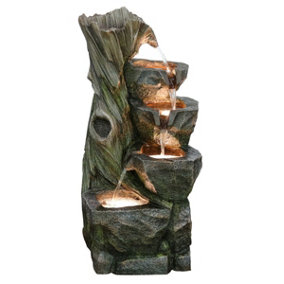Aqua Creations Cedar Rock 4 Fall Mains Plugin Powered Water Feature with Protective Cover