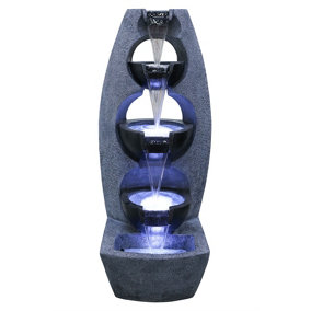 Aqua Creations Chester Stacked Bowls Mains Plugin Powered Water Feature with Protective Cover