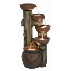 Aqua Creations Clarissa Pouring Bowls Mains Plugin Powered Water Feature with Protective Cover