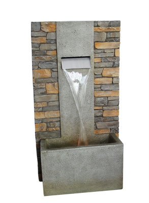 Aqua Creations Congleton Brick Effect Wall Mains Plugin Powered Water Feature with Protective Cover