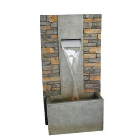 Aqua Creations Congleton Brick Effect Wall Mains Plugin Powered Water Feature with Protective Cover