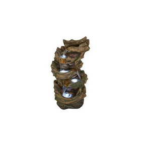 Aqua Creations Dewsbury Wooden Falls Mains Plugin Powered Water Feature with Protective Cover