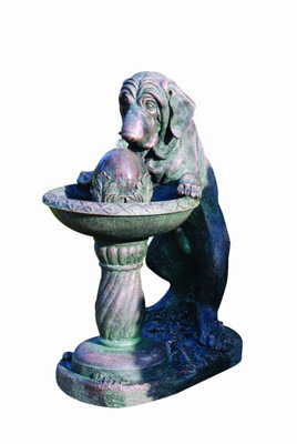 Aqua Creations Dog at Fountain Mains Plugin Powered Water Feature with Protective Cover