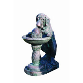 Aqua Creations Dog at Fountain Solar Water Feature with Protective Cover