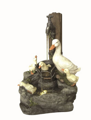 Aqua Creations Duck Family at Tap Mains Plugin Powered Water Feature with Protective Cover