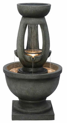 Aqua Creations Eastport Modern Bowls Mains Plugin Powered Water Feature with Protective Cover