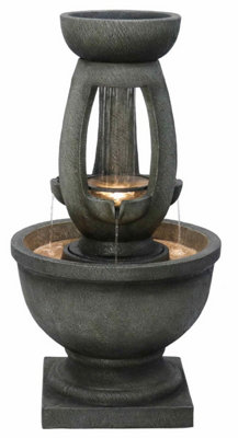 Aqua Creations Eastport Modern Bowls Solar Water Feature with Protective Cover