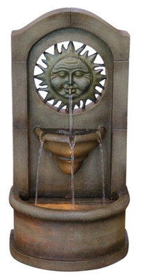 Aqua Creations Edgemere Sun Face Mains Plugin Powered Water Feature with Protective Cover