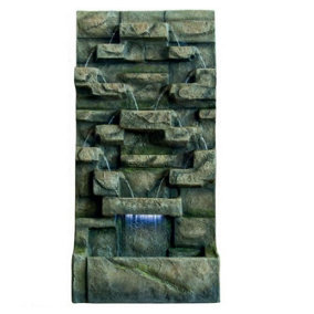 Aqua Creations Extra Large Brown Water Wall Mains Plugin Powered Water Feature with Protective Cover