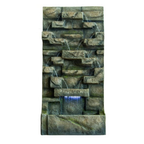 Aqua Creations Extra Large Grey Water Wall Mains Plugin Powered Water Feature with Protective Cover