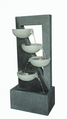 Aqua Creations Falmouth Pouring Bowls Mains Plugin Powered Water Feature with Protective Cover