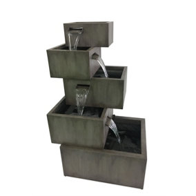 Aqua Creations Ferentino Zinc Metal Mains Plugin Powered Water Feature with Protective Cover