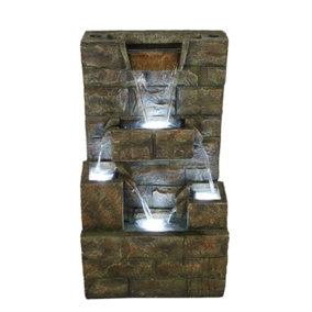 Aqua Creations Greenwich Pouring Wall Mains Plugin Powered Water Feature with Protective Cover