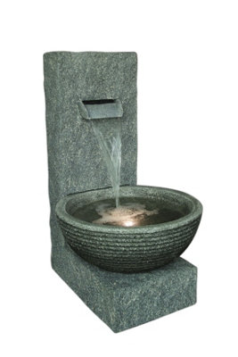 Aqua Creations Grey Wall Cascade Solar Water Feature with Protective Cover