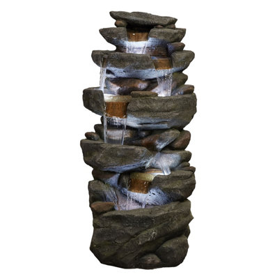 Aqua Creations Hammonton Rock Falls Mains Plugin Powered Water Feature