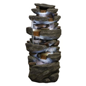 Aqua Creations Hammonton Rock Falls Solar Water Feature with Protective Cover
