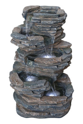 Aqua Creations Hereford Slate Falls Mains Plugin Powered Water Feature with Protective Cover