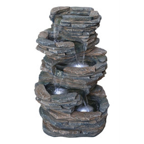 Aqua Creations Hereford Slate Falls Solar Water Feature with Protective Cover