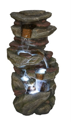 Aqua Creations Hexham Boulder Falls Mains Plugin Powered Water Feature with Protective Cover