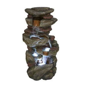 Aqua Creations Hexham Boulder Falls Mains Plugin Powered Water Feature with Protective Cover