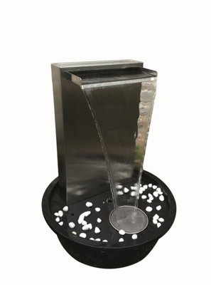 Aqua Creations Karachi Stainless Steel Mains Plugin Powered Water Feature with Protective Cover