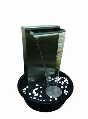 Aqua Creations Karachi Stainless Steel Solar Water Feature with Protective Cover