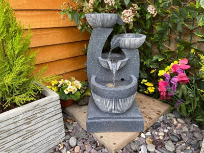 Aqua Creations Kendal Pouring Bowls Mains Plugin Powered Water Feature with Protective Cover