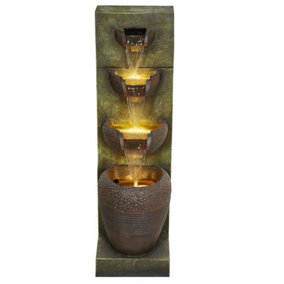 Aqua Creations Kensington Cascade Mains Plugin Powered Water Feature with Protective Cover