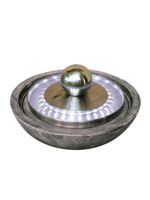 Aqua Creations Kolkata Stainless Steel Mains Plugin Powered Water Feature with Protective Cover