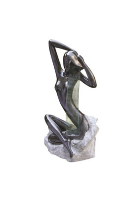 Aqua Creations Lady on Blue Granite Rock Mains Plugin Powered Water Feature