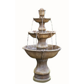 Aqua Creations Large 4 Tier Classic Fountain Mains Plugin Powered Water Feature with Protective Cover