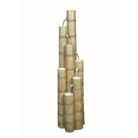 Aqua Creations Large Bamboo Poles Solar Water Feature with Protective Cover