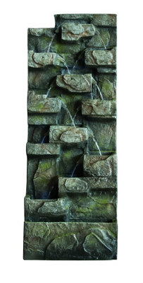Aqua Creations Large Brown Solar Water Wall Solar Water Feature with Protective Cover