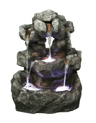 Aqua Creations Louisiana Rock Falls Mains Plugin Powered Water Feature with Protective Cover