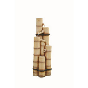 Aqua Creations Medium Bamboo Poles Mains Plugin Powered Water Feature with Protective Cover