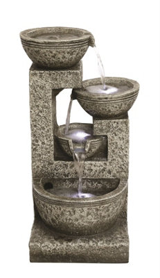 Aqua Creations Medium Grey 4 Bowl Solar Water Feature