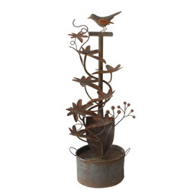 Aqua Creations Metal Bird on Spade Solar Water Feature with Protective Cover