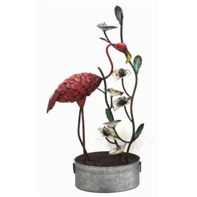 Aqua Creations Metal Flamingo Fountain Mains Plugin Powered Water Feature