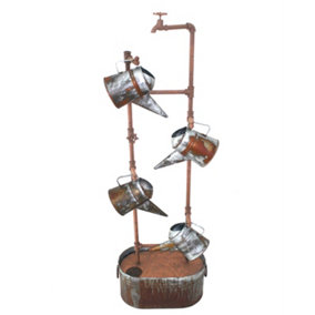 Aqua Creations Metal Tap & Watering Cans Solar Water Feature