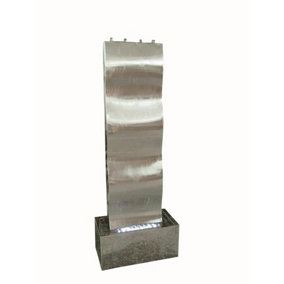 Aqua Creations Naples Stainless Steel Mains Plugin Powered Water Feature with Protective Cover