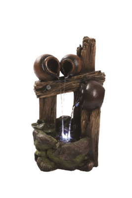 Aqua Creations Nebraska Spilling Pots Mains Plugin Powered Water Feature with Protective Cover