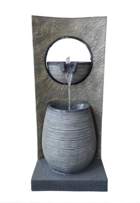 Aqua Creations Newport Pouring Bowl Mains Plugin Powered Water Feature with Protective Cover