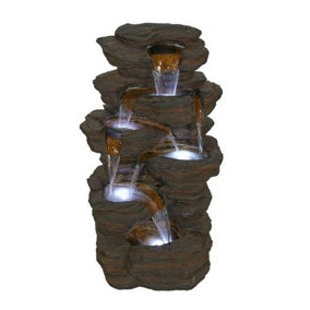 Aqua Creations Northampton Slate Multifalls Mains Plugin Powered Water Feature with Protective Cover