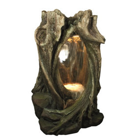 Aqua Creations Open Woodland Falls Mains Plugin Powered Water Feature with Protective Cover