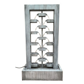 Aqua Creations Pavia Zinc Metal Mains Plugin Powered Water Feature with Protective Cover