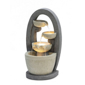 Aqua Creations Penrose Pouring Bowls Mains Plugin Powered Water Feature with Protective Cover