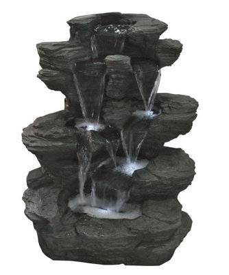 Aqua Creations Pine Lake Slate Falls Mains Plugin Powered Water Feature with Protective Cover